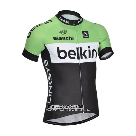 2014 Maillot Ciclismo Belkin Vert et Noir Manches Courtes et Cuissard